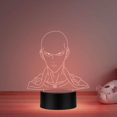 3D Illusion Punch Man Led Night Lamp with Multicolor light Gift For Anime Lover